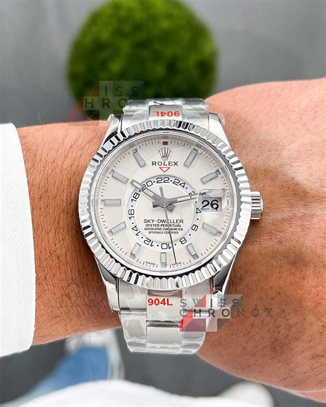 rolex sky-dweller tr ii white dial|Rolex Sky-Dweller factory diamond.